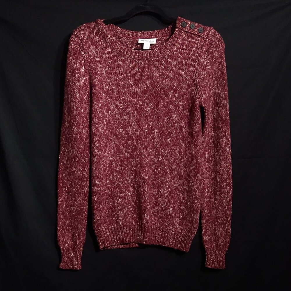 St John's Bay Maroon Burgundy Red Long Sleeve Women's Knit Sweater